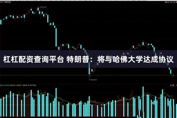 杠杠配资查询平台 特朗普：将与哈佛大学达成协议